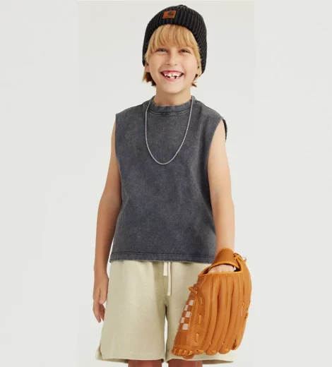 Children’s stone washing tank top vintage used t-shirt