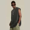 Man’s acid washing tank top with drop arm hole - Image 7