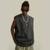 Man’s acid washing tank top with drop arm hole - Image 8