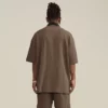 Waffle oversized t-shirt with drop shoulder and crew neck - Image 4