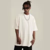 Waffle oversized t-shirt with drop shoulder and crew neck - Image 10