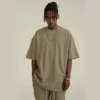 Waffle oversized t-shirt with drop shoulder and crew neck - Image 7