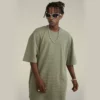 Waffle oversized t-shirt with drop shoulder and crew neck - Image 6