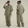 Waffle oversized t-shirt with drop shoulder and crew neck - Image 5