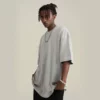 Waffle oversized t-shirt with drop shoulder and crew neck - Image 8