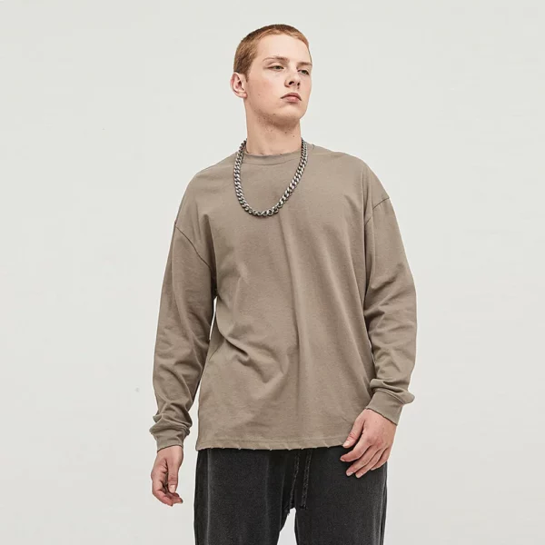 mens long sleeve loose fit vintage t shirt