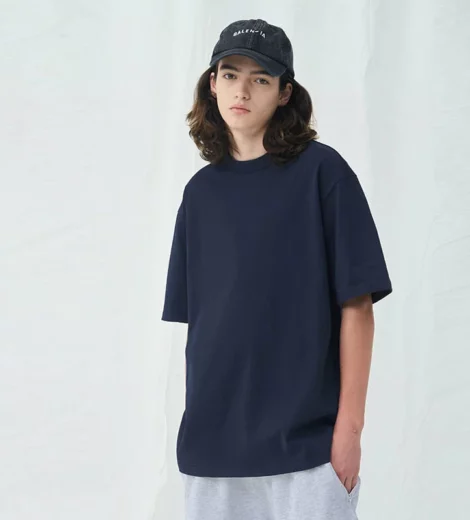 Heavyweight oversized custom logo drop shoulder t shirt