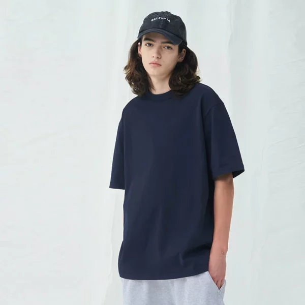 Heavyweight oversized custom logo drop shoulder t shirt