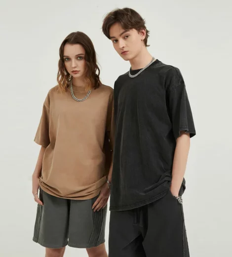 Couple unisex stone washed oversized t shirt
