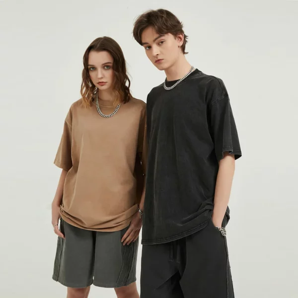 Couple unisex stone washed oversized t shirt