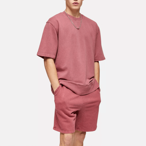 Custom heavyweight t shirt with shorts twin set