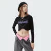 Custom DTG printing long sleeve cropped t-shirt for gilrs - Image 5
