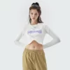 Custom DTG printing long sleeve cropped t-shirt for gilrs - Image 4