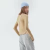 womens curved hem slim fit cropped top t-shirt wholesale - Image 3