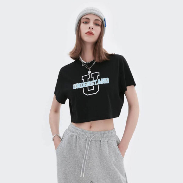 custom silk screen printing crop top t-shit manufacturer