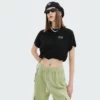 Drawstring side t-shirt for woman made in China - Image 2
