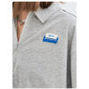 woman zip up cropped t-shirt with polo neck and drawstring sides - Image 4