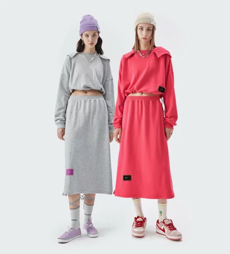 Womens french terry tracksuit set wholesale long dress suit