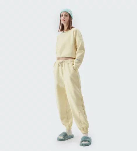 Ladies heavyweight fleece sweatsuit set wholesale China