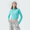 high neck long sleeve crop top t shirt wholesale - Image 11