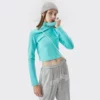high neck long sleeve crop top t shirt wholesale - Image 8