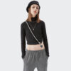 high neck long sleeve crop top t shirt wholesale - Image 7