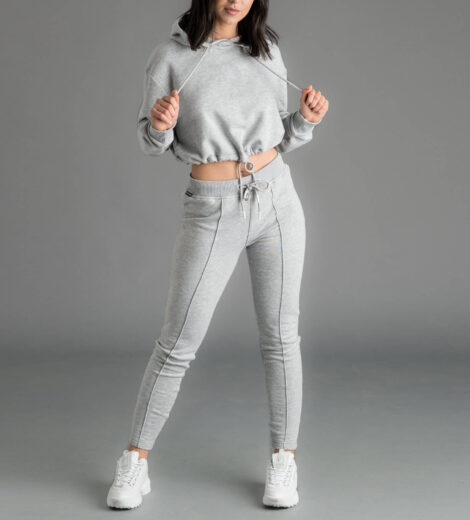 Womens cropped sport tracksuit lounge set