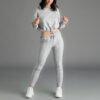 Womens cropped sport tracksuit lounge set - Image 4