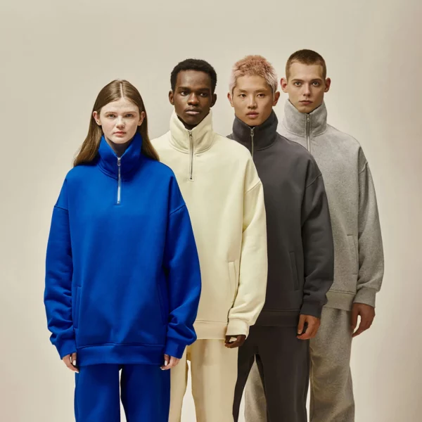 Unisex heavyweight fleece oversized quater zip up pullover wholesale