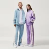 Unisex zipper up polyester tracksuit set with side tapes - Image 2