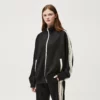 Unisex zipper up polyester tracksuit set with side tapes - Image 6