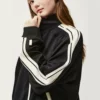 Unisex zipper up polyester tracksuit set with side tapes - Image 4