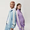 Unisex zipper up polyester tracksuit set with side tapes - Image 3
