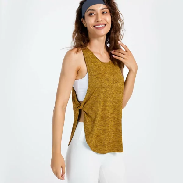 Womens quick dry tank top with side twist knot