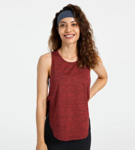 Quick dry women tank top with side twist knot