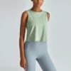 Woman custom cropped gym tank top wholesale China - Image 10