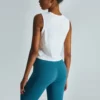 Woman custom cropped gym tank top wholesale China - Image 3