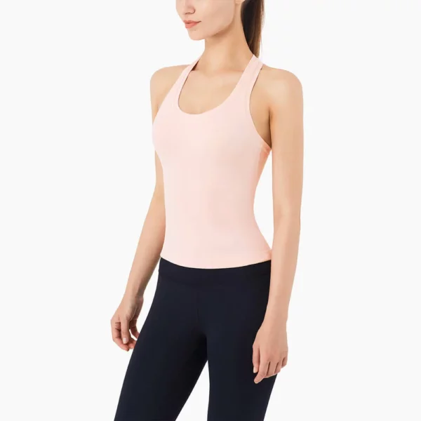 Woman activewear racer back tank top with custom logo