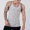 Mens slub fitness stringer vest wholesale - Image 2