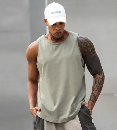Custom logo gym tank top for bodybuilding