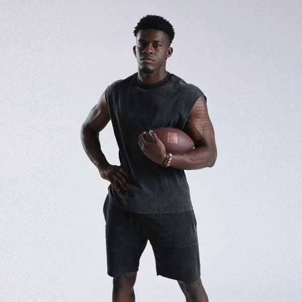 Customized snow wash mens fitness tank top sleeveless