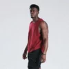 Custom maroon men workout tank top gym - Image 2