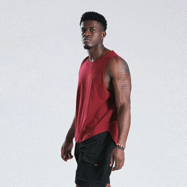 Custom maroon men workout tank top gym