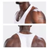Custom logo plain blank white stringer tank top - Image 6