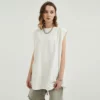 Woman plain white cotton tank top manufacture - Image 2