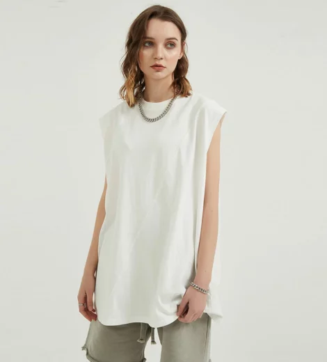 Woman plain white cotton tank top manufacture