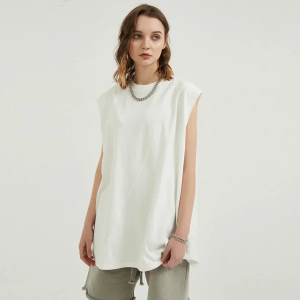 Woman plain white cotton tank top manufacture